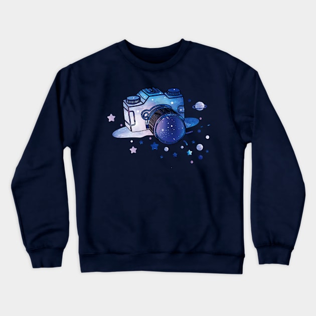 Galaxy dslr camera Crewneck Sweatshirt by CindyS